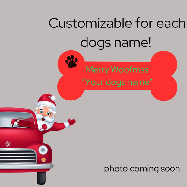 Customizable Woofmas Dog Bone Dog Treat Buff Cake Barkery 